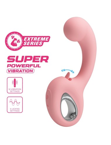 PRETTY LOVE - ERYNNYES G-SPOT VIBRATOR + CLITORIS STIMULATOR 10 VIBRATIONS PINK