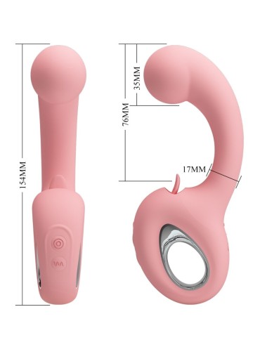 PRETTY LOVE - ERYNNYES G-SPOT VIBRATOR + CLITORIS STIMULATOR 10 VIBRATIONS PINK