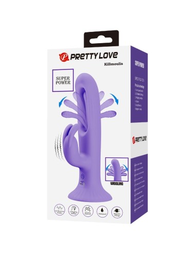 PRETTY LOVE - KILLMOULIS RABBIT VIBRATOR 12 VIBRATION MODES PURPLE