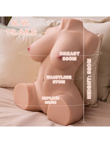 XISE - DANIA THRUSTING REALISTIC TORSO WITH FEMALE VIBRATION 52 CM