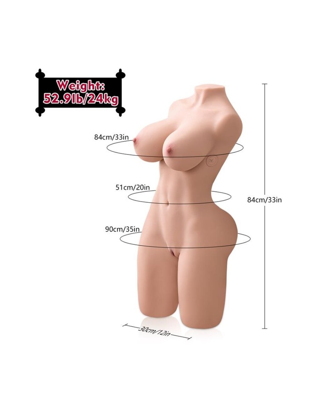 XISE - ERICA THRUSTING REALISTIC TORSO WITH FEMALE VIBRATION 84 CM