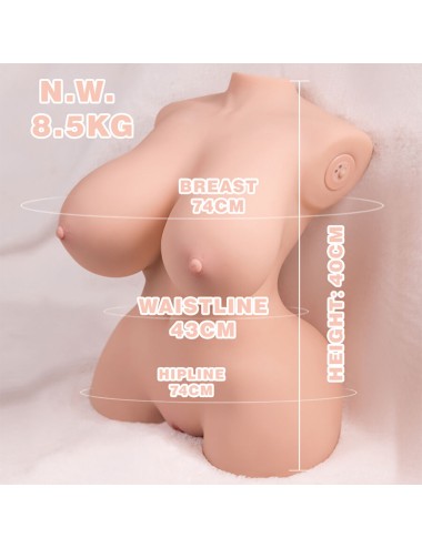 XISE - TINY THRUSTING REALISTIC TORSO WITH FEMALE VIBRATION 40 CM
