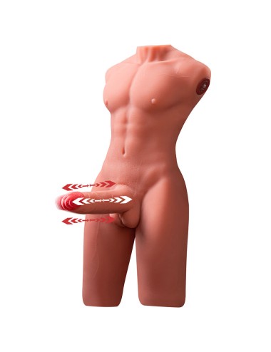 XISE - JASON HALF BODY REALISTIC MALE TORSO WITH THRUSTING AND VIBRATION 55 CM