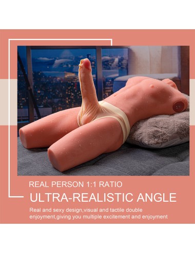 XISE - JASON HALF BODY REALISTIC MALE TORSO WITH THRUSTING AND VIBRATION 55 CM