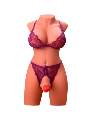 XISE - MIAH LADY BOY FEMALE TORSO WITH DILDO WITH VIBRATION AND THRUSTING 55 CM