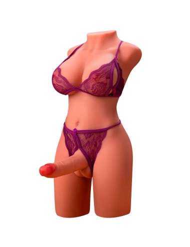 XISE - MIAH LADY BOY FEMALE TORSO WITH DILDO WITH VIBRATION AND THRUSTING 55 CM