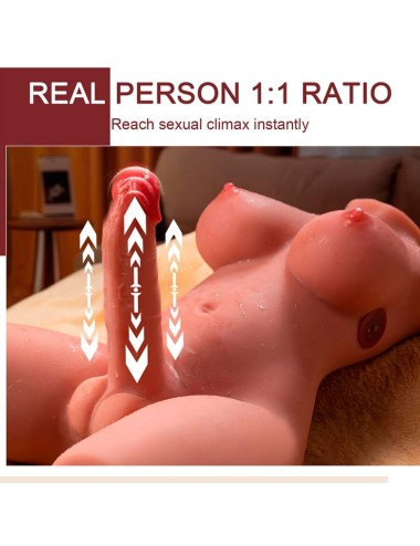 XISE - MIAH LADY BOY FEMALE TORSO WITH DILDO WITH VIBRATION AND THRUSTING 55 CM