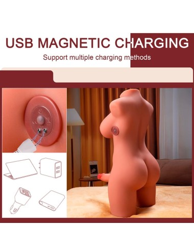 XISE - MIAH LADY BOY FEMALE TORSO WITH DILDO WITH VIBRATION AND THRUSTING 55 CM