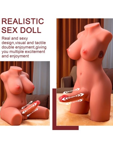 XISE - MIAH LADY BOY FEMALE TORSO WITH DILDO WITH VIBRATION AND THRUSTING 55 CM