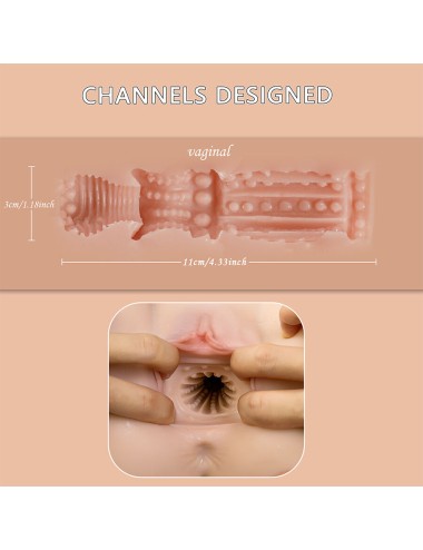 XISE - ETHEL THRUSTING REALISTIC VAGINA MASTURBATOR WITH MULTI-POSITION VIBRATION