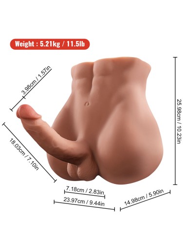 XISE - BERTLETT DILDO ASS REALISTIC DILDO AND ANUS MASTURBATOR FRONT POSITION WITH THRUSTING 18 CM