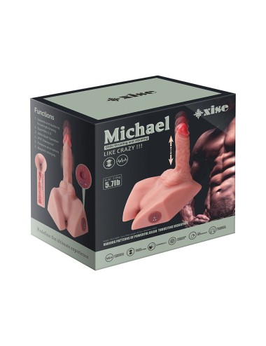 XISE - MICHAEL REALISTIC DILDO AND ANUS MASTURBATOR WITH THRUSTING 15 CM
