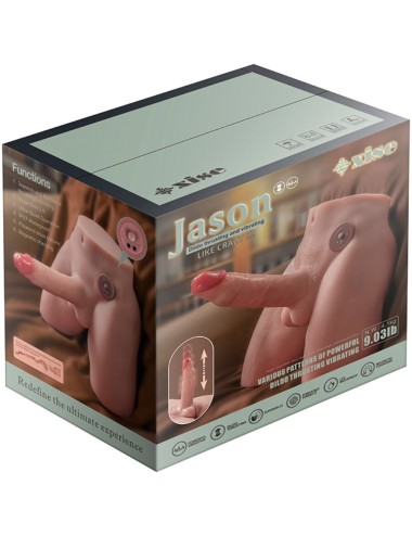 XISE - JASON REALISTIC DILDO MASTURBATOR WITH THRUSTING AND VIBRATION 17 CM
