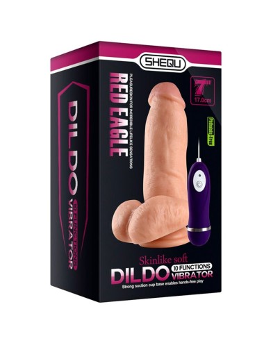 SHEQU - RED EAGLE VIBRATOR DILDO WITH REMOTE CONTROL 17 CM