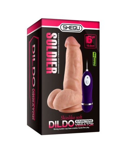 SHEQU - SOLDIER VIBRATOR DILDO WITH REMOTE CONTROL 16 CM