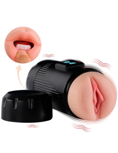 SHEQU - KAY DOUBLE MASTURBATOR WITH DUAL MOUTH AND VAGINA VIBRATION