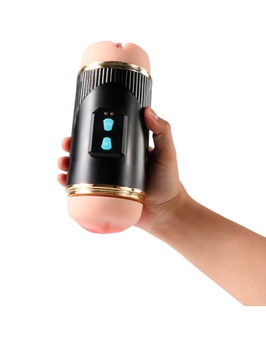 SHEQU - KAY DOUBLE MASTURBATOR WITH DUAL MOUTH AND VAGINA VIBRATION