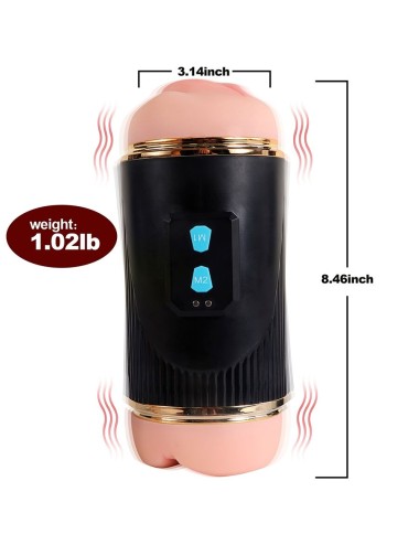 SHEQU - KAY DOUBLE MASTURBATOR WITH DUAL MOUTH AND VAGINA VIBRATION