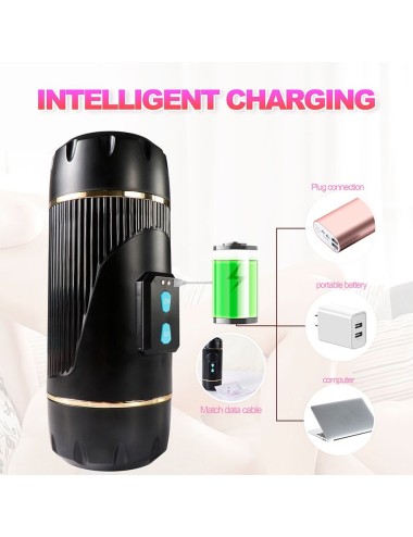 SHEQU - KAY DOUBLE MASTURBATOR WITH DUAL MOUTH AND VAGINA VIBRATION