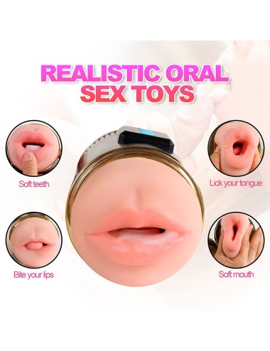 SHEQU - KAY DOUBLE MASTURBATOR WITH DUAL MOUTH AND VAGINA VIBRATION