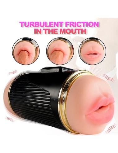 SHEQU - KAY DOUBLE MASTURBATOR WITH DUAL MOUTH AND VAGINA VIBRATION