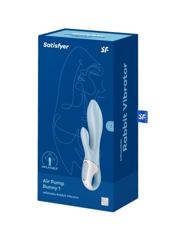 SATISFYER - AIR PUMP BUNNY 1 INFLATABLE RABBIT VIBRATOR BLUE