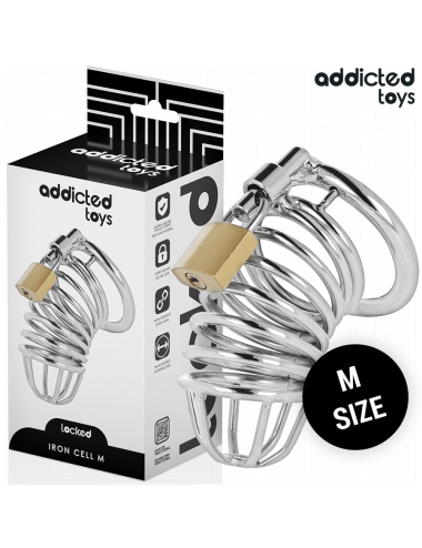 ADDICTED TOYS LOCKED - IRON CELL METAL PENIS CAGE SIZE M