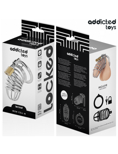 ADDICTED TOYS LOCKED - IRON CELL METAL PENIS CAGE SIZE M
