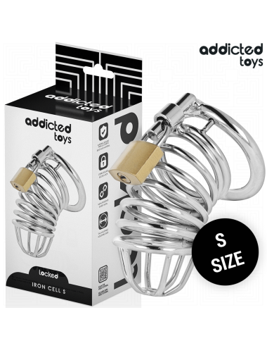 ADDICTED TOYS LOCKED - IRON CELL METAL PENIS CAGE 4 CM SIZE S