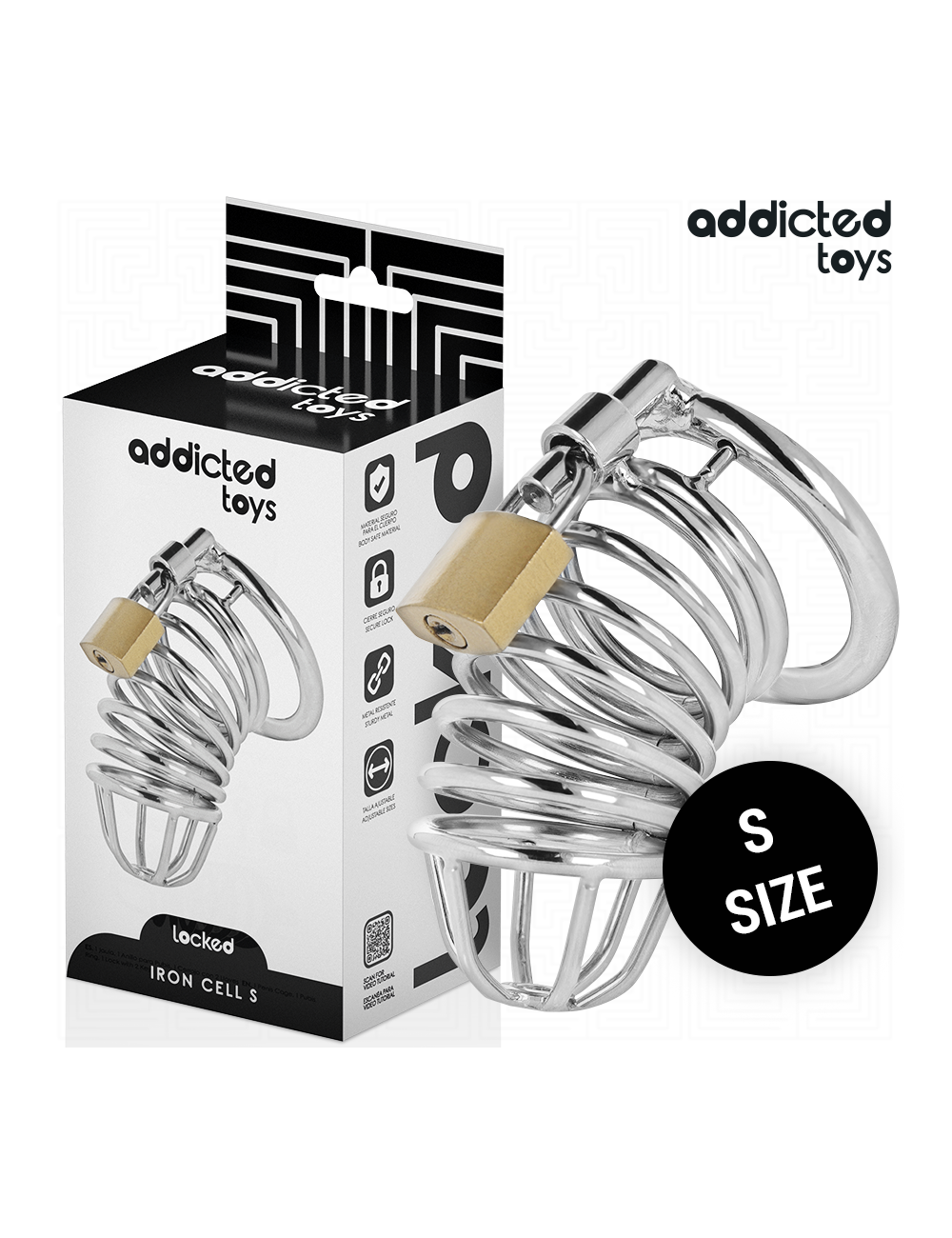 ADDICTED TOYS LOCKED - IRON CELL METAL PENIS CAGE 4 CM SIZE S ADDICTED TOYS LOCKED - IRON CELL METAL PENIS CAGE 4 CM SIZE S