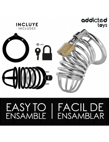 ADDICTED TOYS LOCKED - IRON CELL METAL PENIS CAGE 4 CM SIZE S