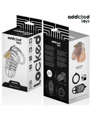 ADDICTED TOYS LOCKED - IRON CELL METAL PENIS CAGE 4 CM SIZE S