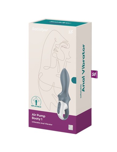 SATISFYER - AIR PUMP BOOTY 1 ANAL INFLATABLE VIBRATOR GREY