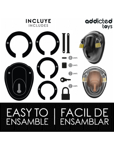 ADDICTED TOYS LOCKED - KEYLESS RESTRAINT PENIS CAGE 11.5 CM