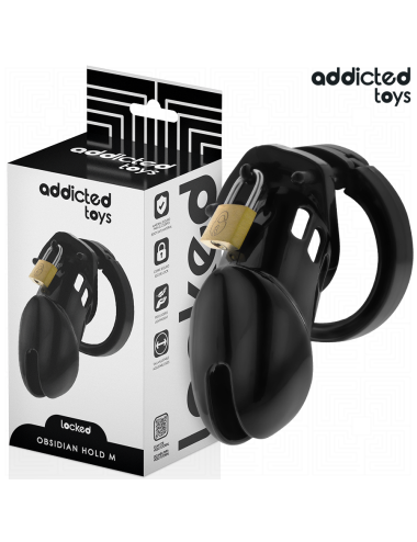 ADDICTED TOYS LOCKED - OBSIDIAN HOLD PENIS CAGE SIZE M