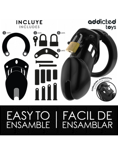 ADDICTED TOYS LOCKED - OBSIDIAN HOLD PENIS CAGE SIZE M