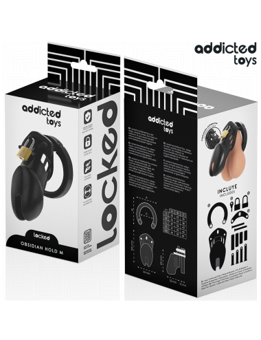 ADDICTED TOYS LOCKED - OBSIDIAN HOLD PENIS CAGE SIZE M