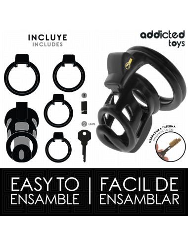 ADDICTED TOYS LOCKED - GILDEN CAGE SILICONE PENIS CAGE 8.5 CM