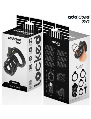 ADDICTED TOYS LOCKED - GILDEN CAGE SILICONE PENIS CAGE 8.5 CM