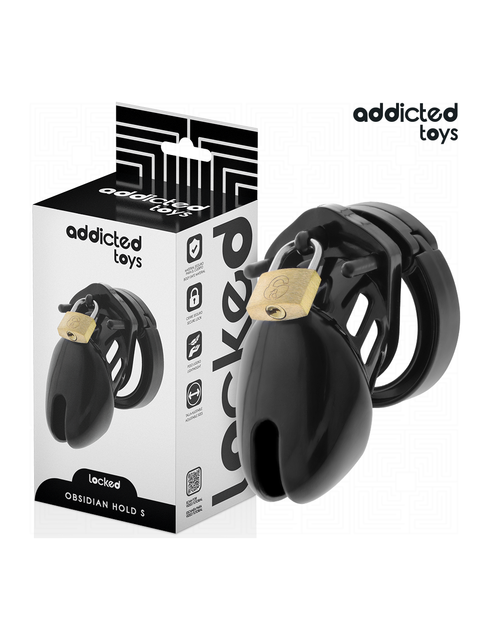 ADDICTED TOYS LOCKED - OBSIDIAN HOLD PENIS CAGE SIZE S ADDICTED TOYS LOCKED - OBSIDIAN HOLD PENIS CAGE SIZE S