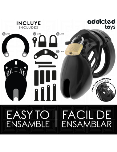 ADDICTED TOYS LOCKED - OBSIDIAN HOLD PENIS CAGE SIZE S
