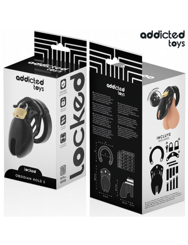 ADDICTED TOYS LOCKED - OBSIDIAN HOLD PENIS CAGE SIZE S