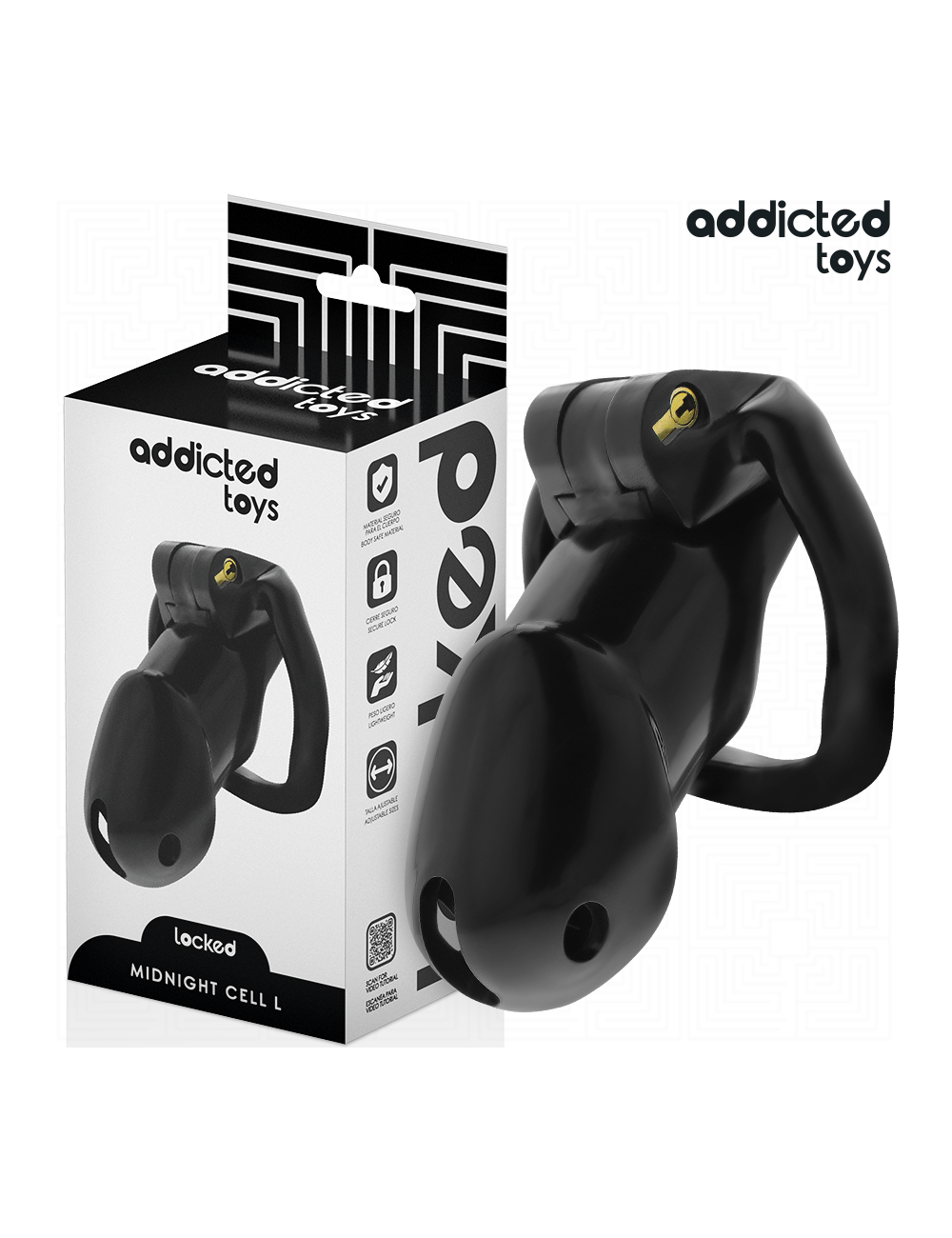 ADDICTED TOYS LOCKED - MINDNIGHT CELL PENIS CAGE SIZE L ADDICTED TOYS LOCKED - MINDNIGHT CELL PENIS CAGE SIZE L