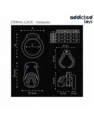 ADDICTED TOYS LOCKED - ETERNAL LOCK PENIS CAGE 9 CM