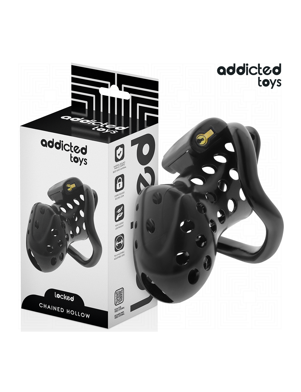 ADDICTED TOYS LOCKED - CHAINED HOLLOW PENIS CAGE 10.5 CM ADDICTED TOYS LOCKED - CHAINED HOLLOW PENIS CAGE 10.5 CM