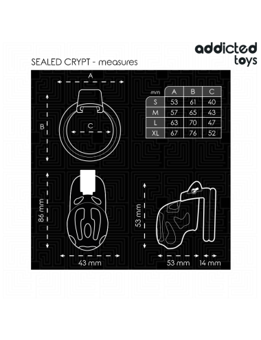 ADDICTED TOYS LOCKED - SEALED CRYPT PENIS CAGE 8 CM