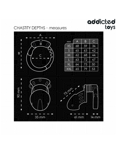ADDICTED TOYS LOCKED - CHASTITY DEPTHS PENIS CAGE 7.5 CM