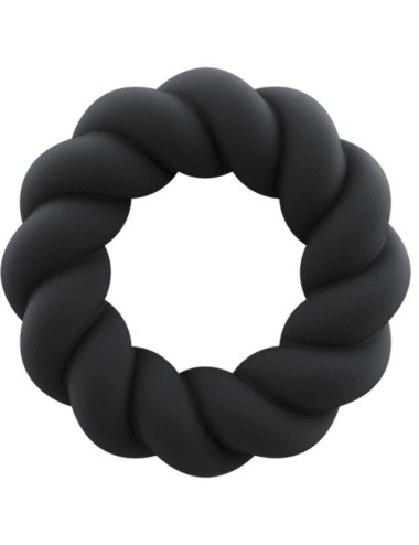 ROCKS-OFF - TWIST BLACK SILICONE MASTURBATOR RING