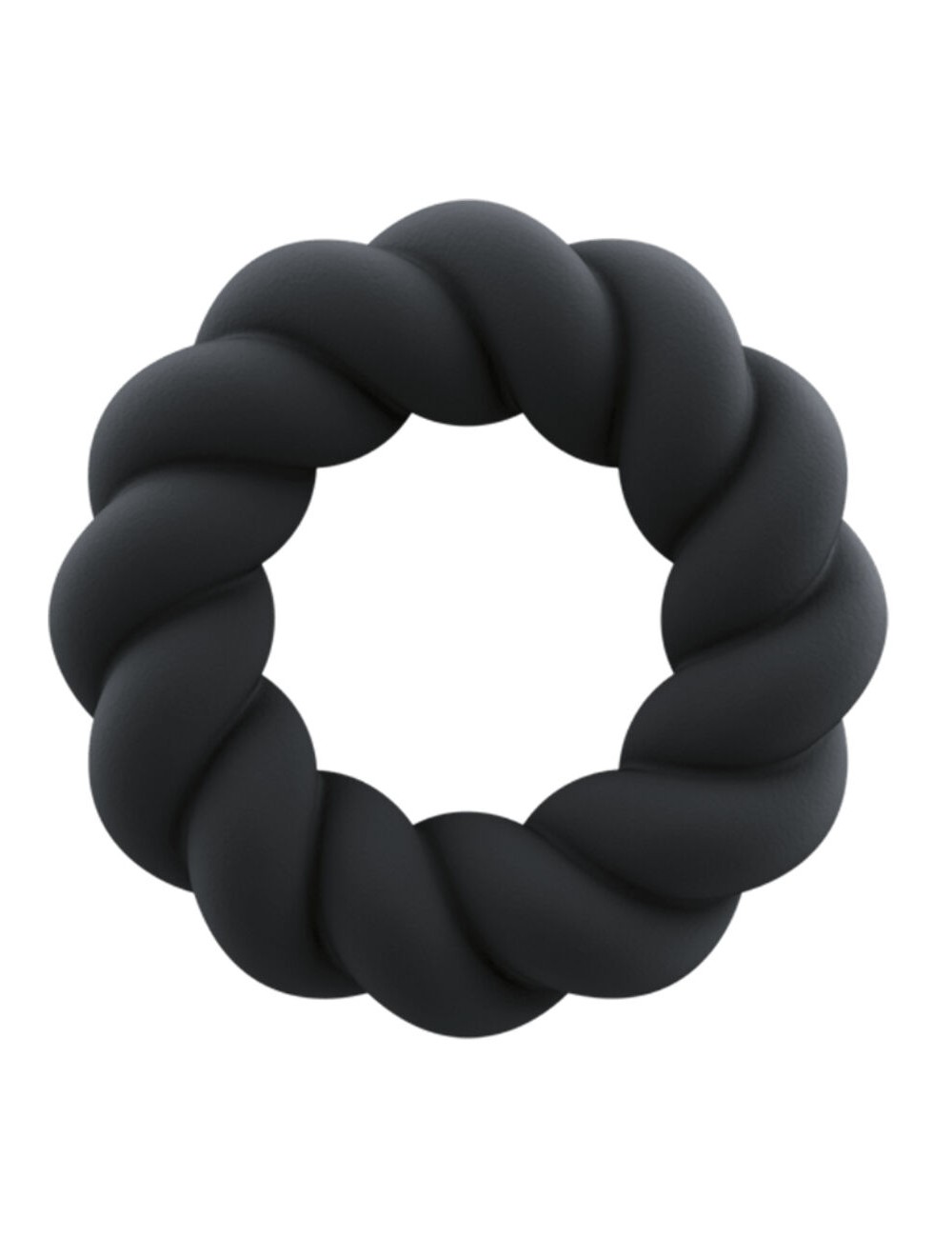 ROCKS-OFF - TWIST BLACK SILICONE MASTURBATOR RING