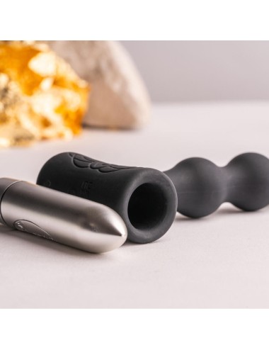 ROCKS- OFF - PETITE SENSATIONS PEARLS ANAL PLUG VIBRATOR BLACK